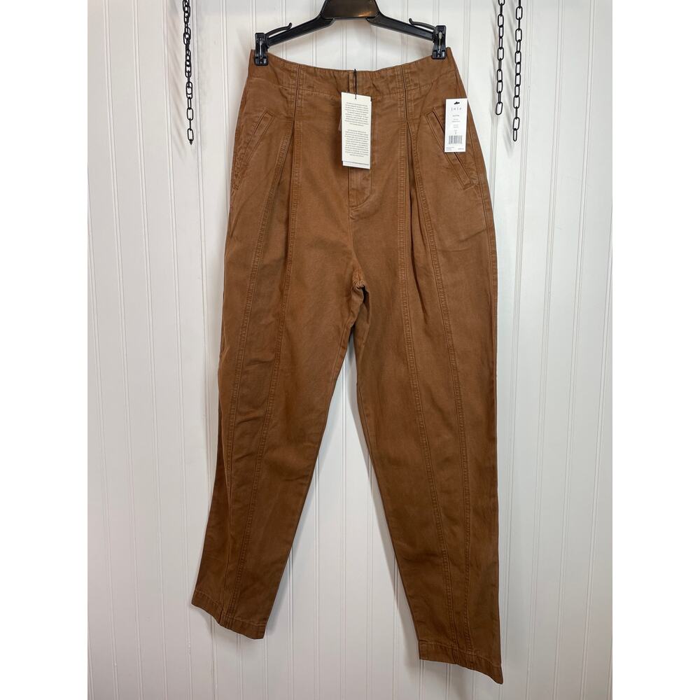 Joie Brown High-Waist Tapered Pants - Picture 2 of 7